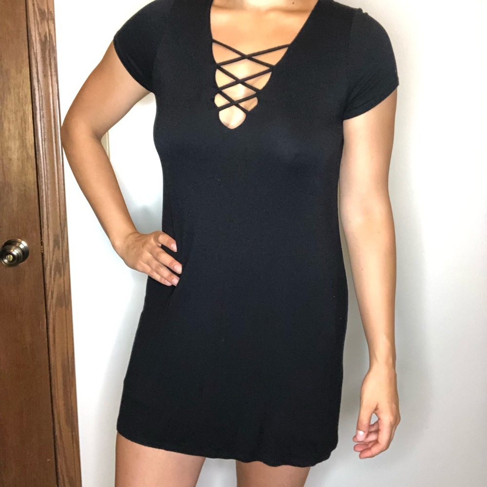 Black T-shirt dress